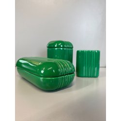 RARO SET 3 CENTROTAVOLA CERAMICA VERDE DESIGN Angelo Spagnolo CONTENITORI '70