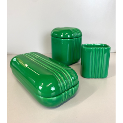 RARO SET 3 CENTROTAVOLA CERAMICA VERDE DESIGN Angelo Spagnolo CONTENITORI '70