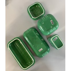 RARO SET 3 CENTROTAVOLA CERAMICA VERDE DESIGN Angelo Spagnolo CONTENITORI '70