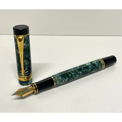 PENNA STILOGRAFICA PARKER DUOFOLD GREEN MARBLED FOUNTAIN PEN ORO 18K MARMO VERDE