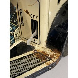 GIOCO LATTA VINTAGE TIN TN TOYS NOMURA Police Patrol Auto Tricycle JAPAN '50/60