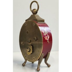 Swiza OROLOGIO TAVOLO OVALE 8 days SUONERIA anni 60 DORATO Old Alarm Clock