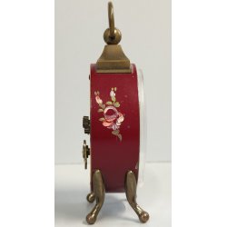 Swiza OROLOGIO TAVOLO OVALE 8 days SUONERIA anni 60 DORATO Old Alarm Clock