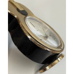 Swiza OROLOGIO TAVOLO CHITARRA suoneria CARILLON anni 50 DORATO Old Alarm Clock