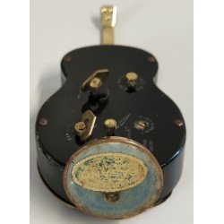 Swiza OROLOGIO TAVOLO CHITARRA suoneria CARILLON anni 50 DORATO Old Alarm Clock