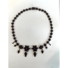 STUPENDA ANTICA COLLANA VITTORIANA GRANATO BOEMIA FIORE TOMBAK COLLIER NECKLACE