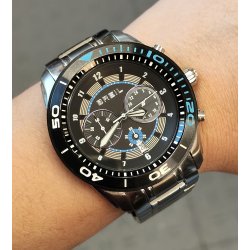 OROLOGIO POLSO Chrono BREIL EDGE TW1287 quartz 10 ATM Vintage Wrist Watch DATA