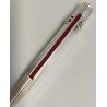 PENNA SFERA Must De Cartier TRINITY LACCA ROSSA ARGENTO vintage BALLPOINT PEN