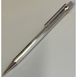 PENNA SFERA Must De Cartier TRINITY LACCA ROSSA ARGENTO vintage BALLPOINT PEN
