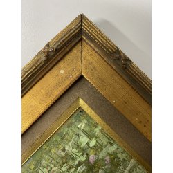 ANTICO PICCOLO DIPINTO OLIO PAESAGGIO MONTANO DIVISIONISTA IMPRESSIONISTA '900