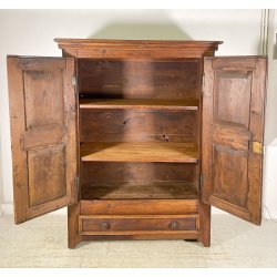 ANTICO PICCOLO ARMADIO GUARDAROBA RUSTICO 1800 LEGNO CASTAGNO 2 ANTE OLD