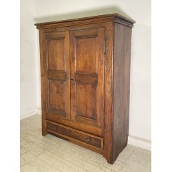 ANTICO PICCOLO ARMADIO GUARDAROBA RUSTICO 1800 LEGNO CASTAGNO 2 ANTE OLD