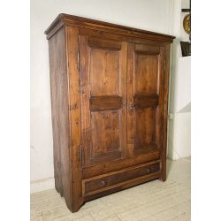 ANTICO PICCOLO ARMADIO GUARDAROBA RUSTICO 1800 LEGNO CASTAGNO 2 ANTE OLD