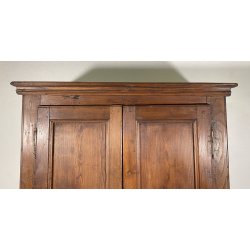 ANTICO PICCOLO ARMADIO GUARDAROBA RUSTICO 1800 LEGNO CASTAGNO 2 ANTE OLD