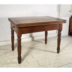ANTICO TAVOLO DA PRANZO A LIBRO ALLUNGABILE TABLE LEGNO PIOPPO 1800 TAVOLINO OLD