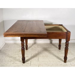 ANTICO TAVOLO DA PRANZO A LIBRO ALLUNGABILE TABLE LEGNO PIOPPO 1800 TAVOLINO OLD