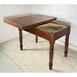 ANTICO TAVOLO DA PRANZO A LIBRO ALLUNGABILE TABLE LEGNO PIOPPO 1800 TAVOLINO OLD