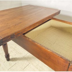 ANTICO TAVOLO DA PRANZO A LIBRO ALLUNGABILE TABLE LEGNO PIOPPO 1800 TAVOLINO OLD