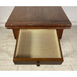 ANTICO TAVOLO DA PRANZO A LIBRO ALLUNGABILE TABLE LEGNO PIOPPO 1800 TAVOLINO OLD