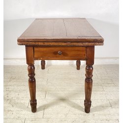 ANTICO TAVOLO DA PRANZO A LIBRO ALLUNGABILE TABLE LEGNO PIOPPO 1800 TAVOLINO OLD