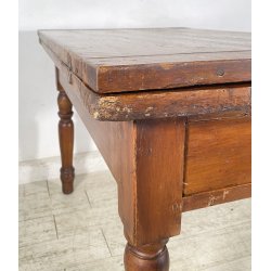 ANTICO TAVOLO DA PRANZO A LIBRO ALLUNGABILE TABLE LEGNO PIOPPO 1800 TAVOLINO OLD