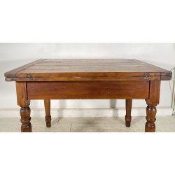 ANTICO TAVOLO DA PRANZO A LIBRO ALLUNGABILE TABLE LEGNO PIOPPO 1800 TAVOLINO OLD