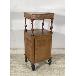 ANTICO COMODINO STILE LUIGI FILIPPO LEGNO NOCE FINE 1800 CASSETTO ANTA