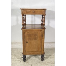 ANTICO COMODINO STILE LUIGI FILIPPO LEGNO NOCE FINE 1800 CASSETTO ANTA