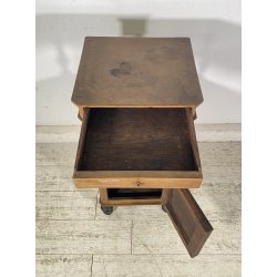 ANTICO COMODINO STILE LUIGI FILIPPO LEGNO NOCE FINE 1800 CASSETTO ANTA