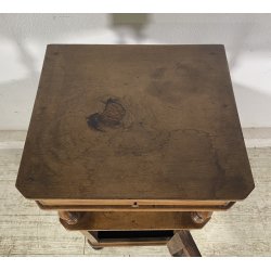 ANTICO COMODINO STILE LUIGI FILIPPO LEGNO NOCE FINE 1800 CASSETTO ANTA