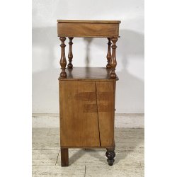 ANTICO COMODINO STILE LUIGI FILIPPO LEGNO NOCE FINE 1800 CASSETTO ANTA