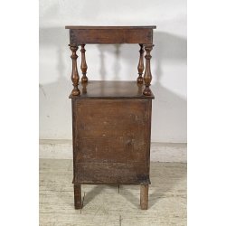 ANTICO COMODINO STILE LUIGI FILIPPO LEGNO NOCE FINE 1800 CASSETTO ANTA