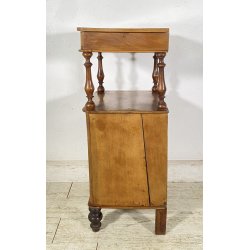 ANTICO COMODINO STILE LUIGI FILIPPO LEGNO NOCE FINE 1800 CASSETTO ANTA