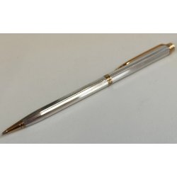 WATERMAN Gentleman PENNA SFERA acciaio oro BOX Vintage Ballpoint Pen DESIGN