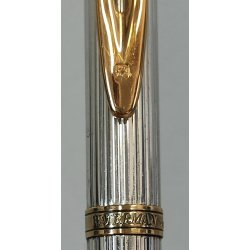 WATERMAN Gentleman PENNA SFERA acciaio oro BOX Vintage Ballpoint Pen DESIGN