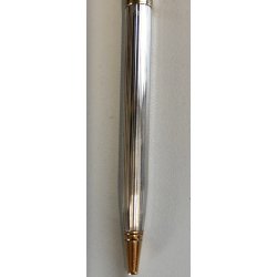 WATERMAN Gentleman PENNA SFERA acciaio oro BOX Vintage Ballpoint Pen DESIGN