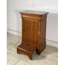 ANTICO COMODINO INGINOCCHIATOIO CAPPUCCINO LEGNO NOCE CHIESA 1800 EPOCA CREDENZA