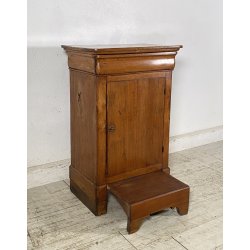 ANTICO COMODINO INGINOCCHIATOIO CAPPUCCINO LEGNO NOCE CHIESA 1800 EPOCA CREDENZA