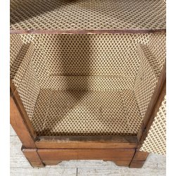 ANTICO COMODINO INGINOCCHIATOIO CAPPUCCINO LEGNO NOCE CHIESA 1800 EPOCA CREDENZA