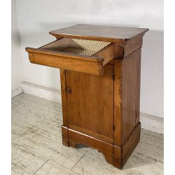 ANTICO COMODINO INGINOCCHIATOIO CAPPUCCINO LEGNO NOCE CHIESA 1800 EPOCA CREDENZA