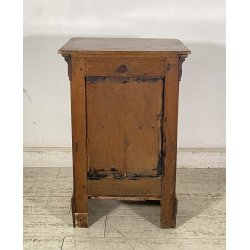 ANTICO COMODINO INGINOCCHIATOIO CAPPUCCINO LEGNO NOCE CHIESA 1800 EPOCA CREDENZA