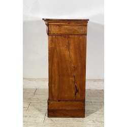 ANTICO COMODINO INGINOCCHIATOIO CAPPUCCINO LEGNO NOCE CHIESA 1800 EPOCA CREDENZA