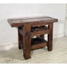 PICCOLO TAVOLO FALEGNAME BANCO LAVORO LEGNO ROVERE 1800 MORSA A VITE EPOCA WORK