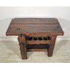PICCOLO TAVOLO FALEGNAME BANCO LAVORO LEGNO ROVERE 1800 MORSA A VITE EPOCA WORK