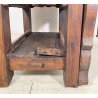 PICCOLO TAVOLO FALEGNAME BANCO LAVORO LEGNO ROVERE 1800 MORSA A VITE EPOCA WORK