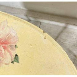 ANTICA COPPIA COMODINI FAGIOLO 1900 LEGNO LACCATO BIANCO FIORI DIPINTO