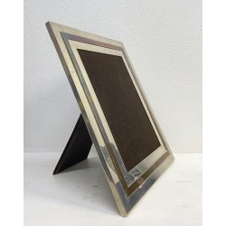 CORNICE DA APPOGGIO PORTA FOTO METALLO ARGENTATO OTTONE VINTAGE DESIGN ANNI 70