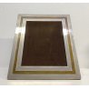 CORNICE DA APPOGGIO PORTA FOTO METALLO ARGENTATO OTTONE VINTAGE DESIGN ANNI 70