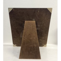 CORNICE DA APPOGGIO PORTA FOTO METALLO ARGENTATO OTTONE VINTAGE DESIGN ANNI 70