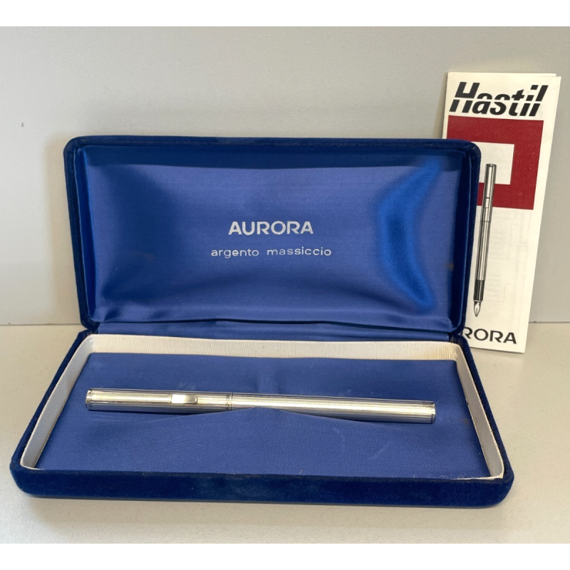 AURORA Hastil PENNA SFERA ARGENTO 925 Design Zanuso VINTAGE BALLPOINT PEN BOX